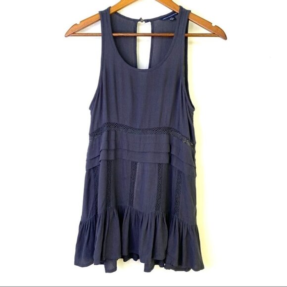 American Eagle Outfitters empire waisted tank top with ruffle - Picture 1 of 7